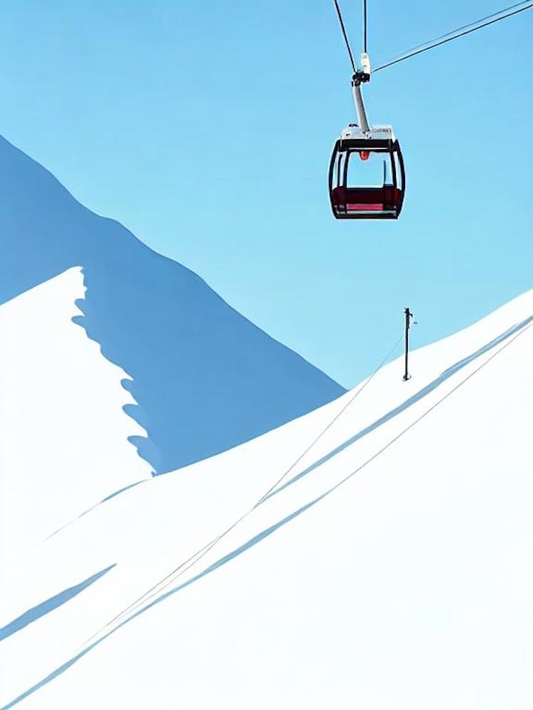 Tignes, France Minimal Skiing Poster