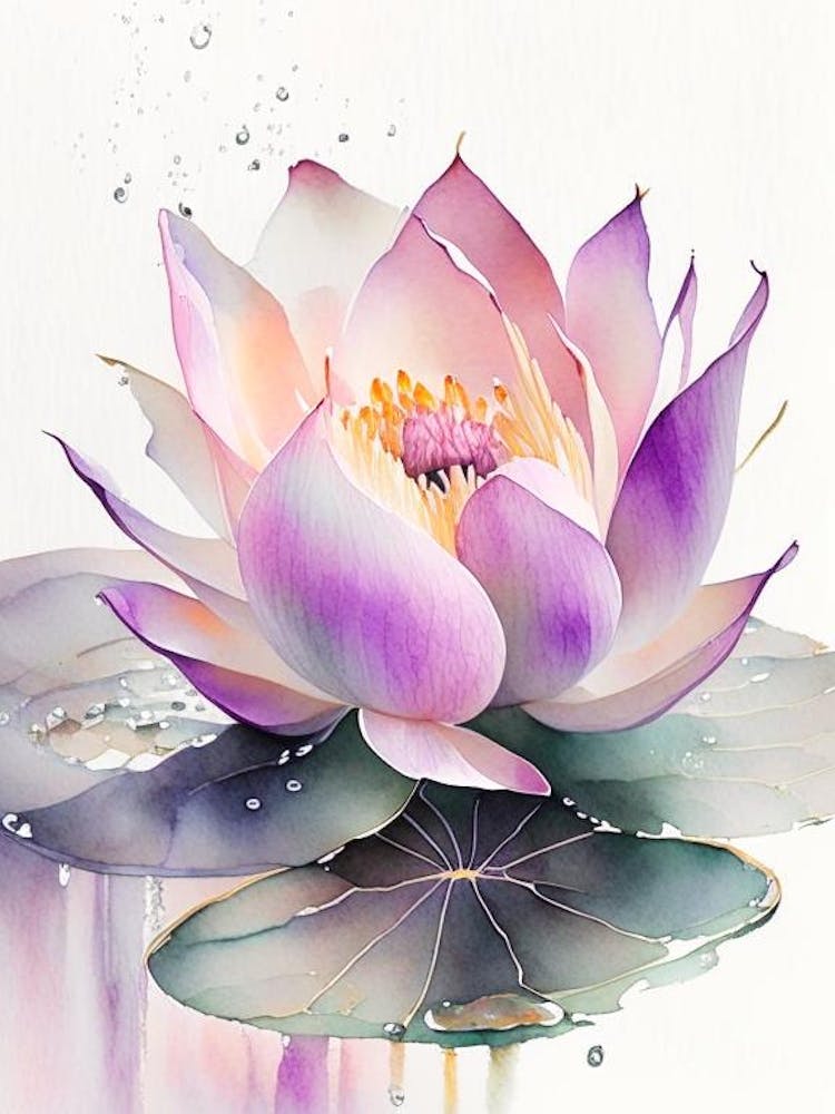 Lotus Flower Petals Watercolour 6