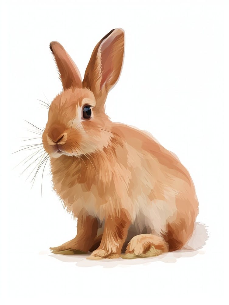 Tan Rabbit Nursery Illustration 2