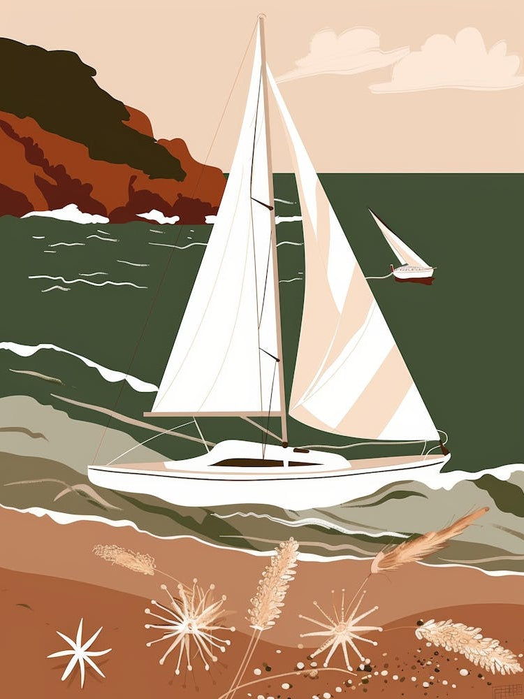 Sailboats On The Beach 1