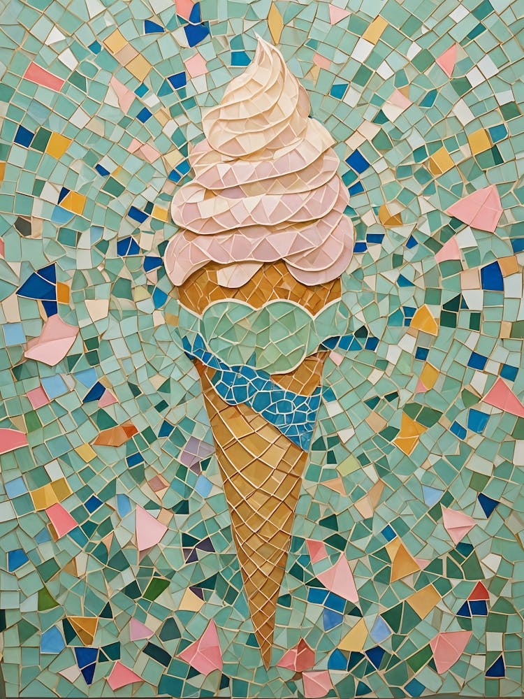 Mosaic Summer Ice Cream Cone no3