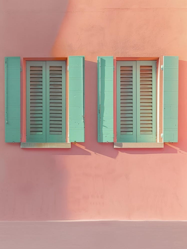Shutters On A Pink Wall