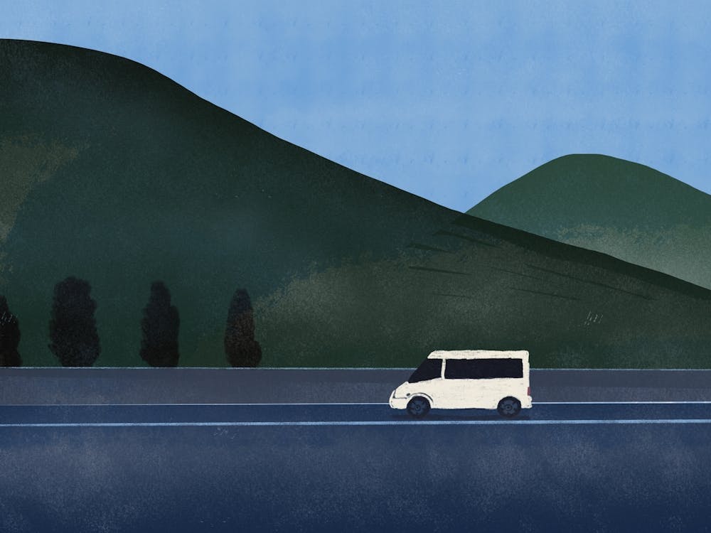 White Van On The Road