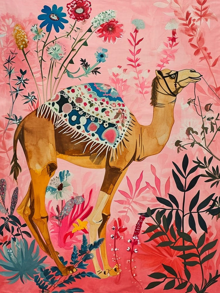 Floral Animal Painting Camel 1