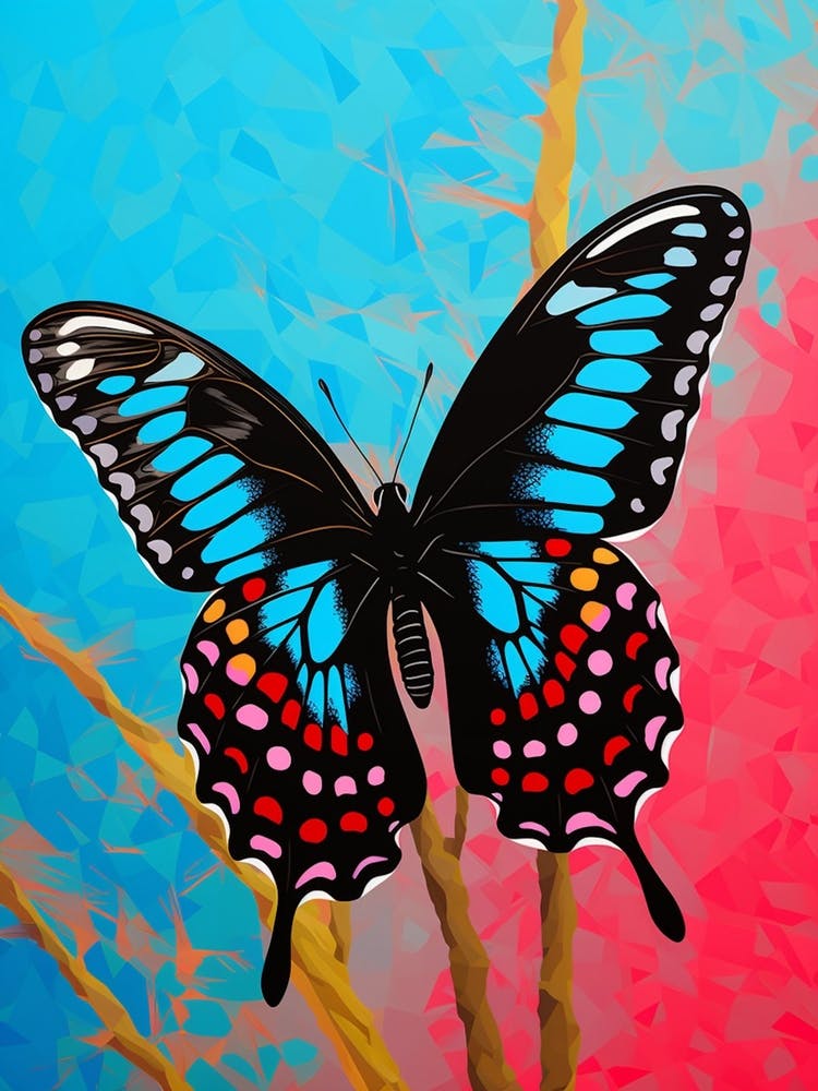Pop Art Red Spotted Purple Butterfly  4