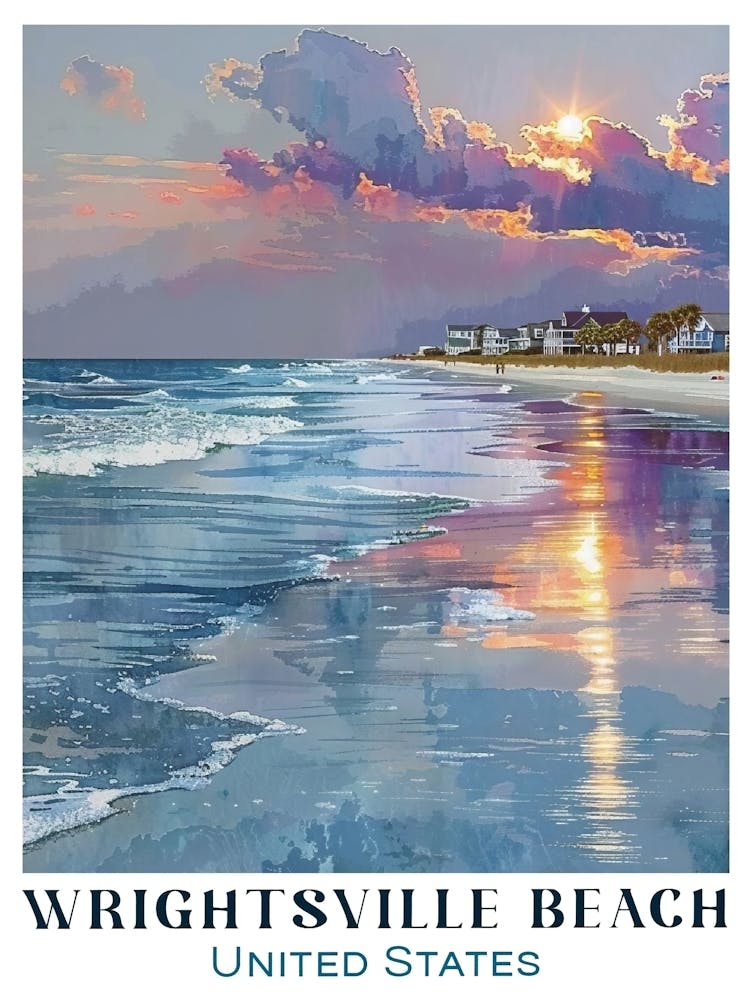 Wrightsville Beach Art Wrightsville Art Wrightsville Poster Wrightsville Wall Art Wrightsville Souvenir Wrightsville Gifts