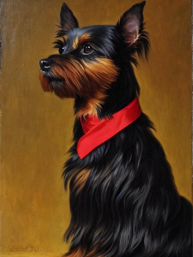 Yorkshire Terrier Renaissance Portrait Oil Painting