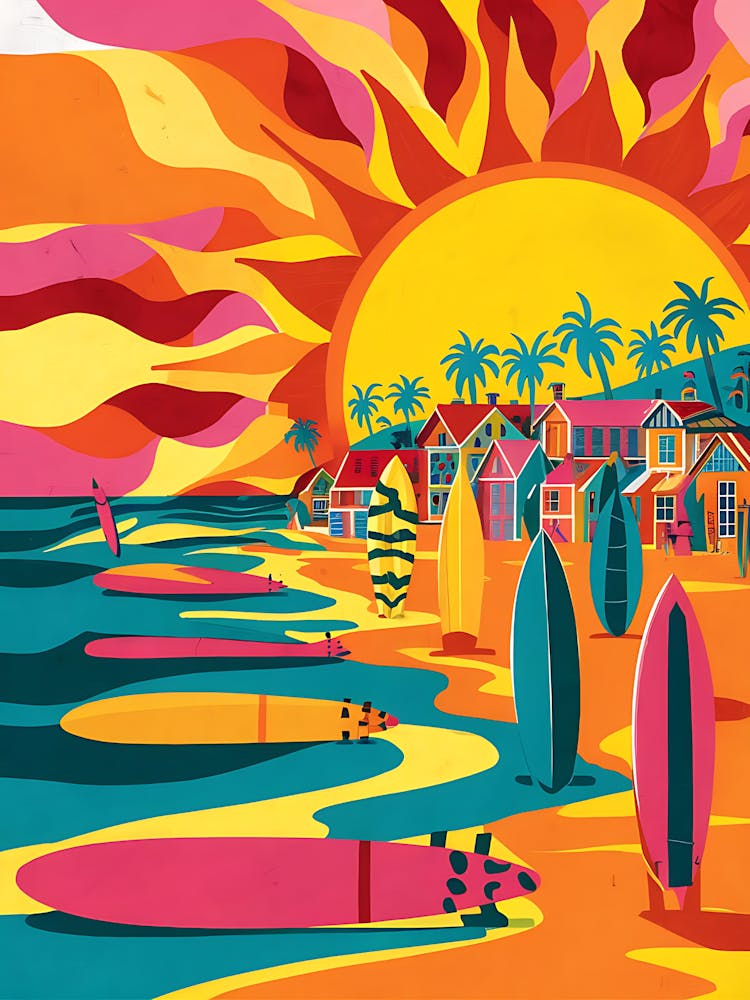 Surfers On The Beach