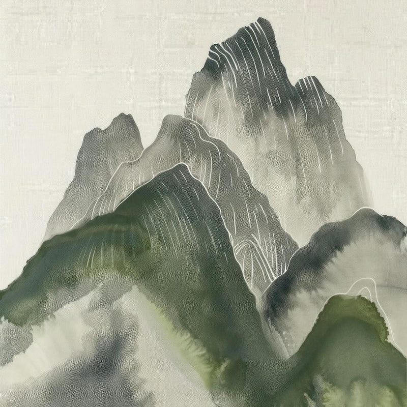 Japanese Watercolour Of Mount Ontake 4