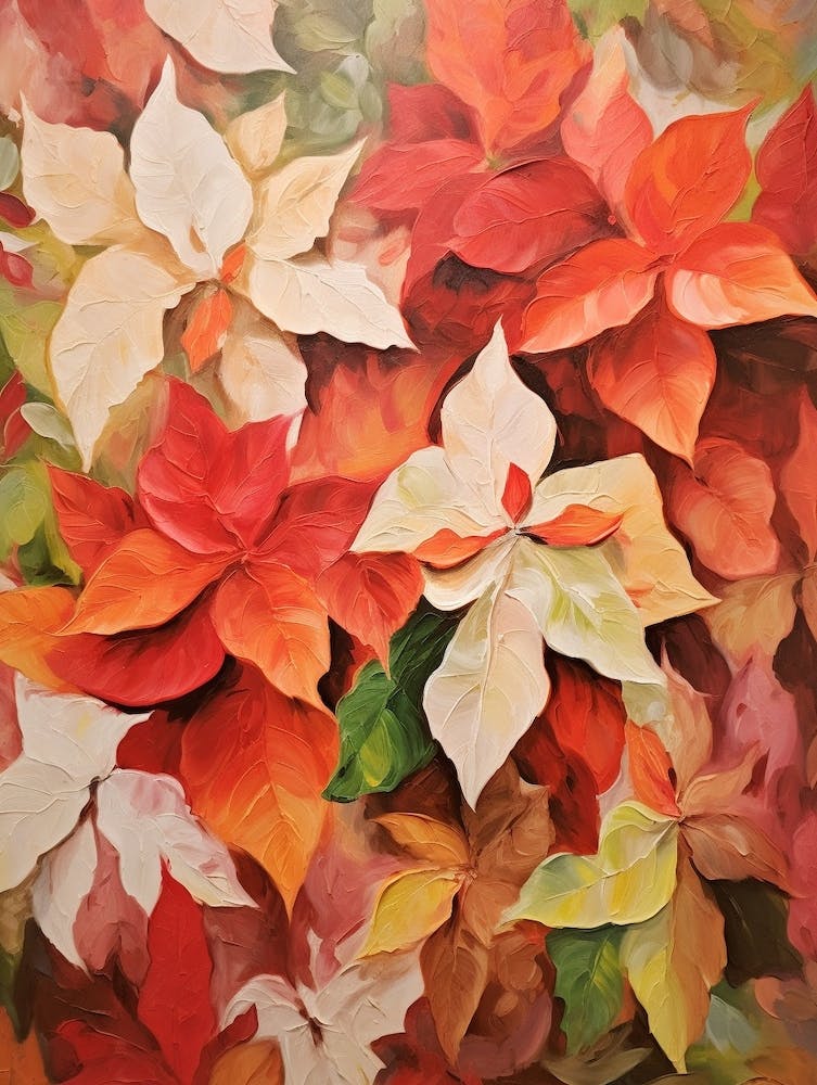 Peinture de Fleurs d'Automne Poinsettia 2