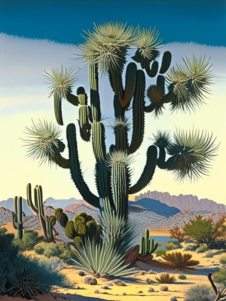 Herbert S Joshua Tree Vintage Botanical Line Drawing  (9)