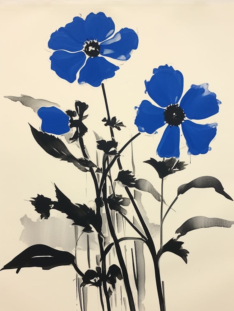 Blue Botanical Black Eyed Susan 2
