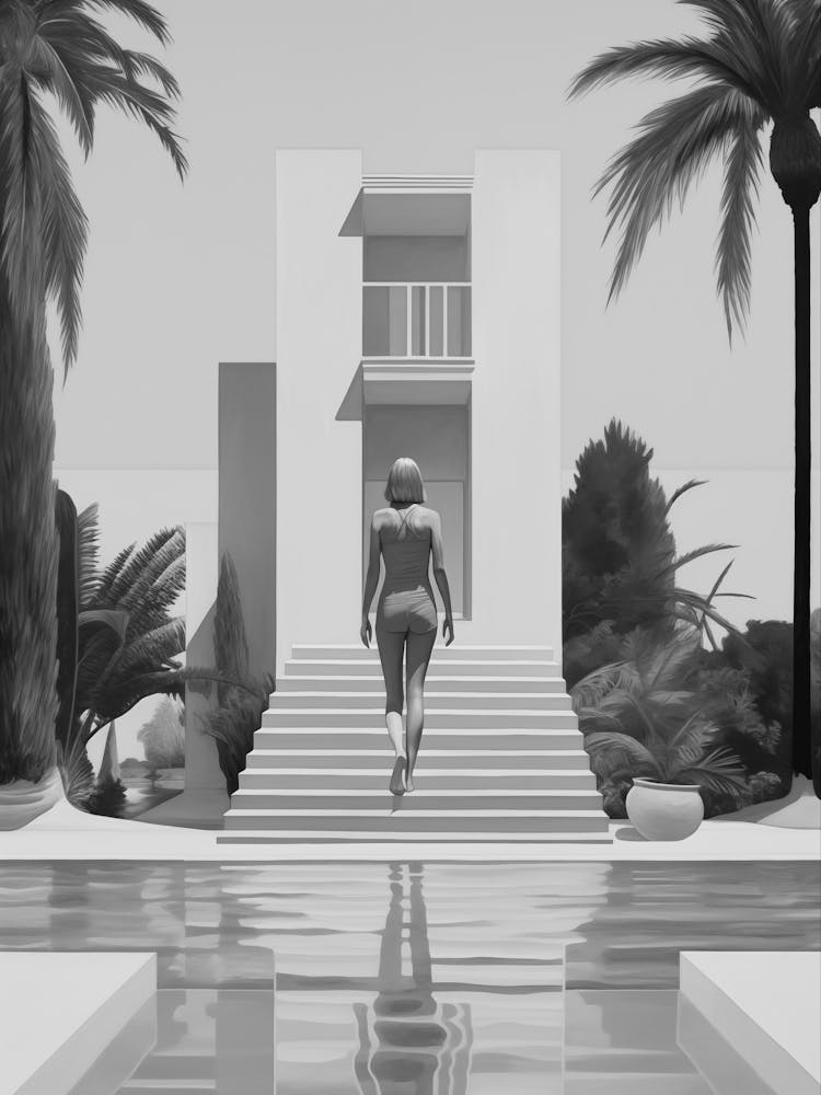 Woman In Front Of A House