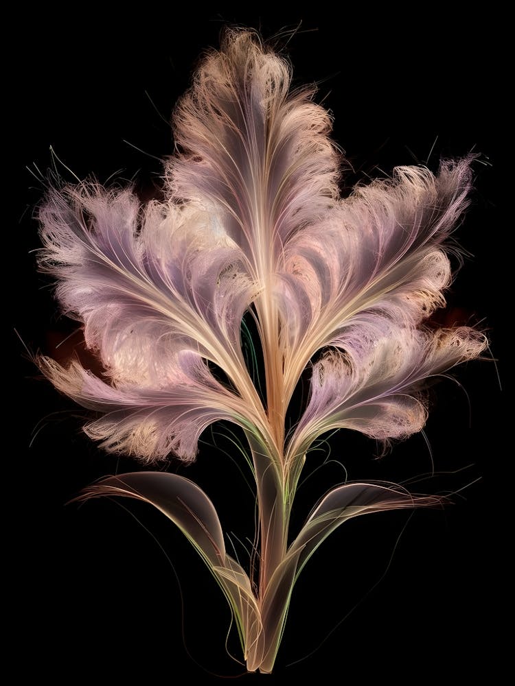 Feathers On Black Background
