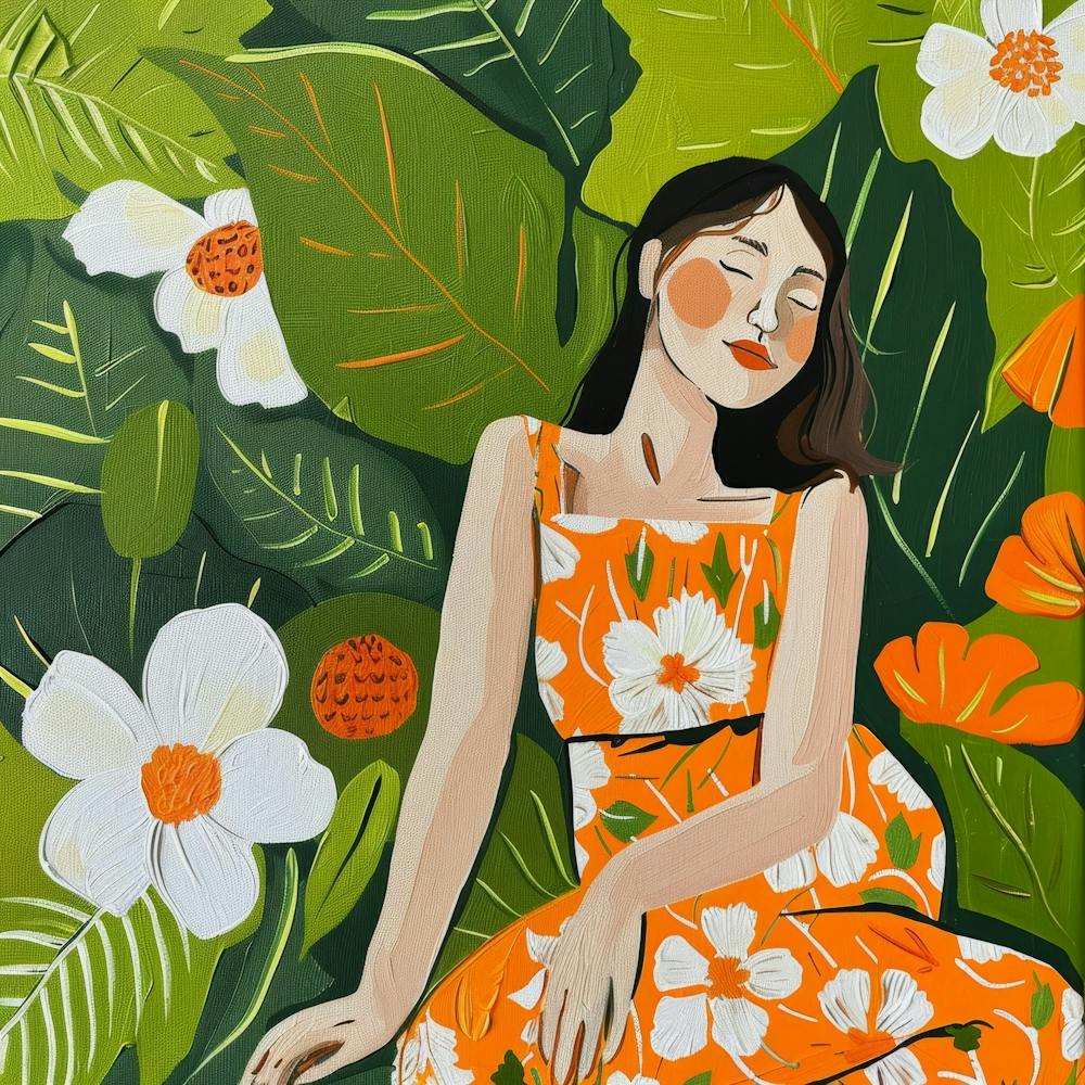 Girl In An Orange Dress