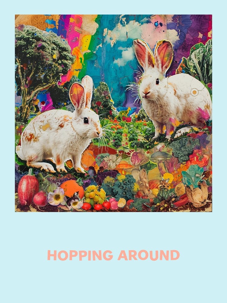 Hopping Around Bunnies In Vegetables Poster 3