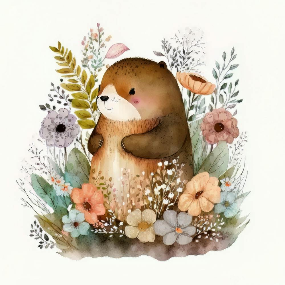 Cute Baby Bear Watercolor