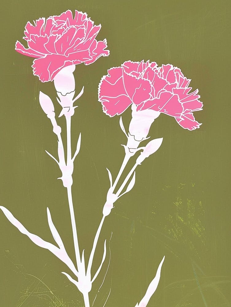 Pink & Green Carnation 1