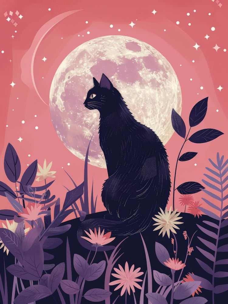 Black Cat In The Moonlight 3