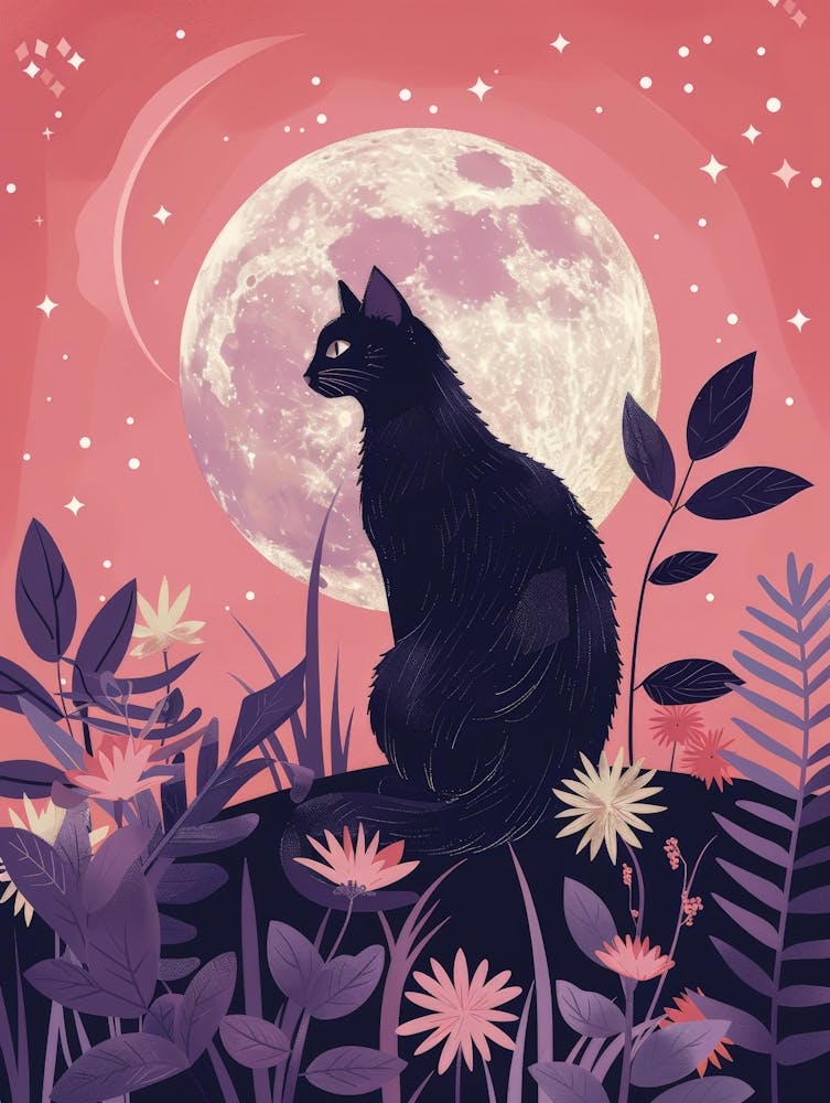 Black Cat In The Moonlight 3