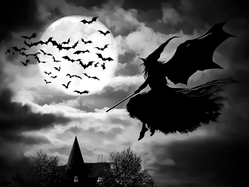 Witch Flying In The Sky