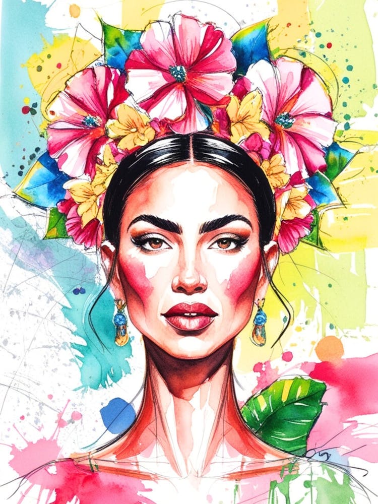 Mexican Girl With Flowers 4