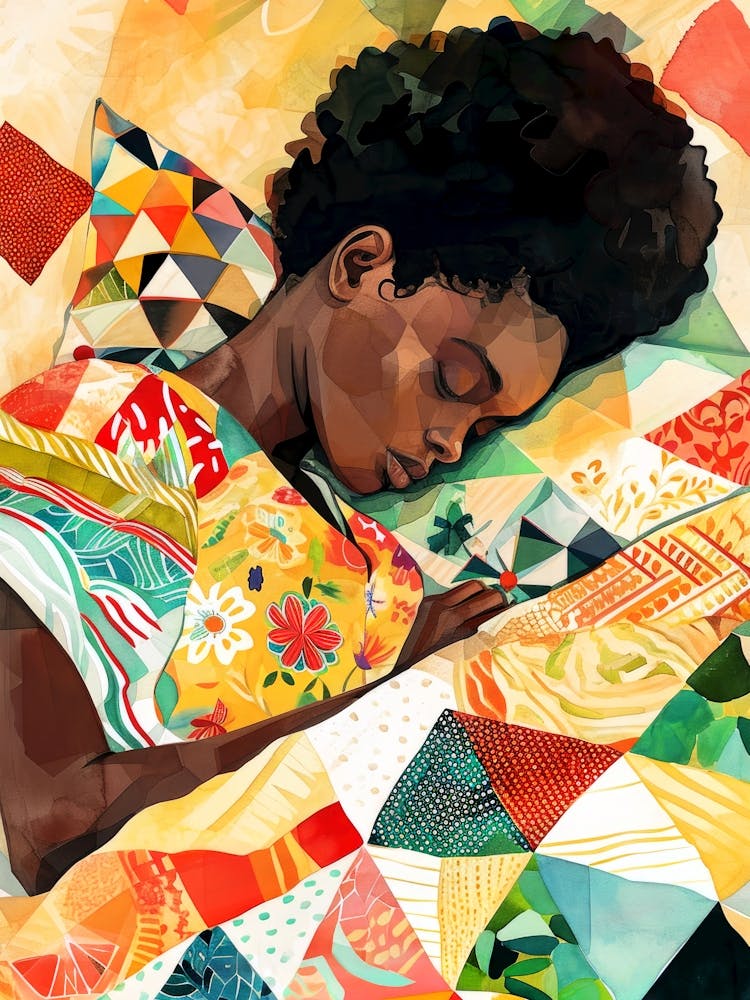 Girl In Bed illustration