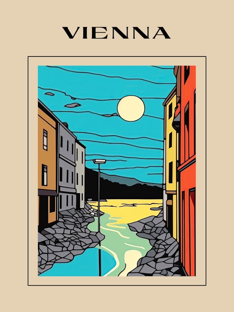 Minimal Design Style Of Vienna, Austria 2 Poster