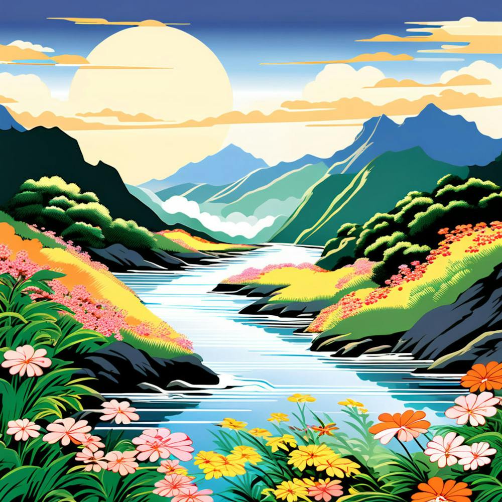 Asiatisches Landschaftsgemälde 5