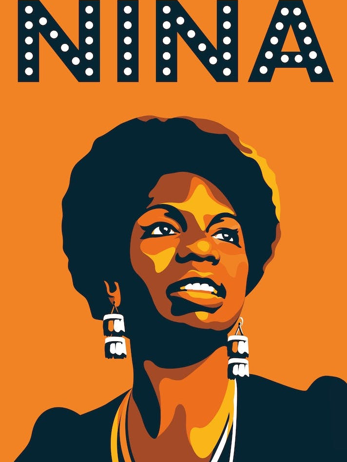 Nina Simone Jazz Icon Orange