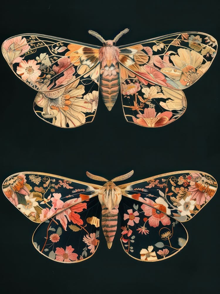 Dark Butterflies William Morris Style 6