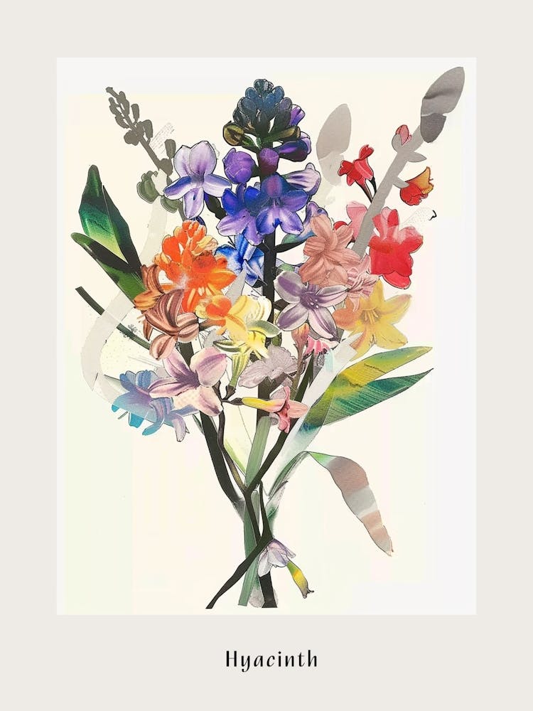Hyacinth 2 Collage Flower Bouquet Poster