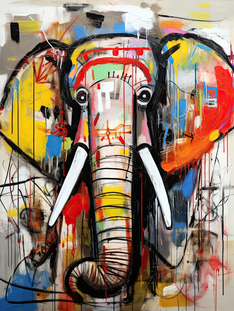 Elephant's Colorful Symphony