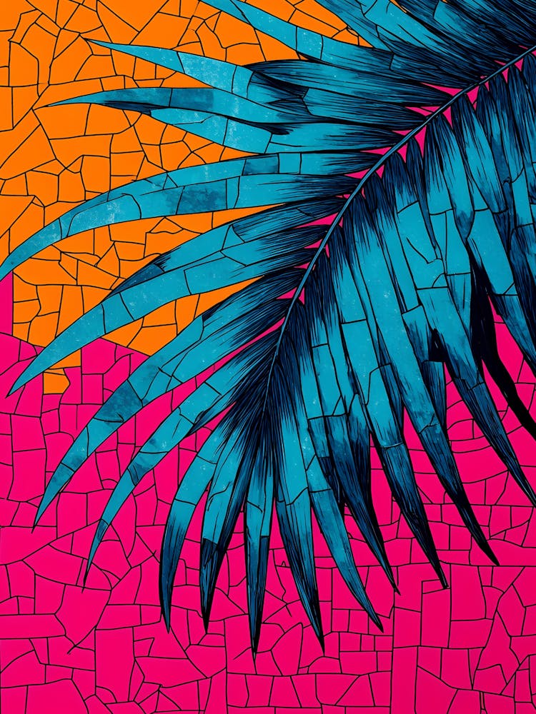 Tropical Palm Leaf Pop Art