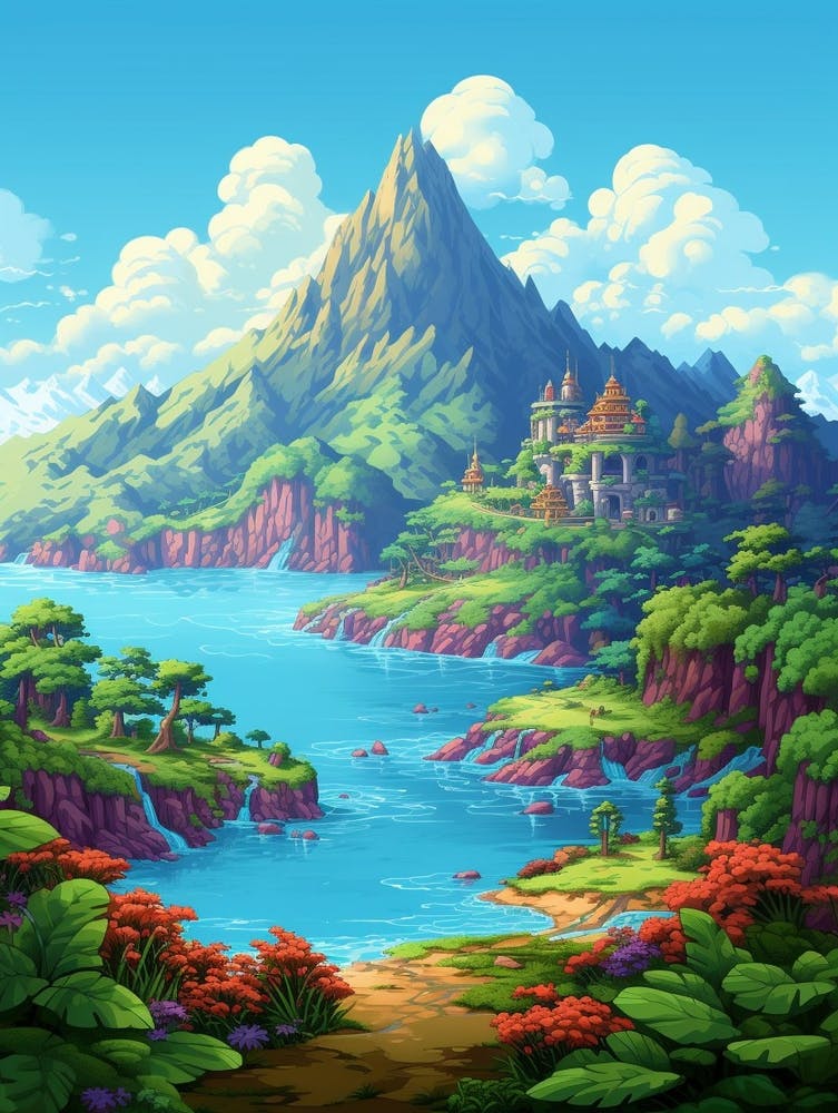 Island Landscape Pixel Art 4
