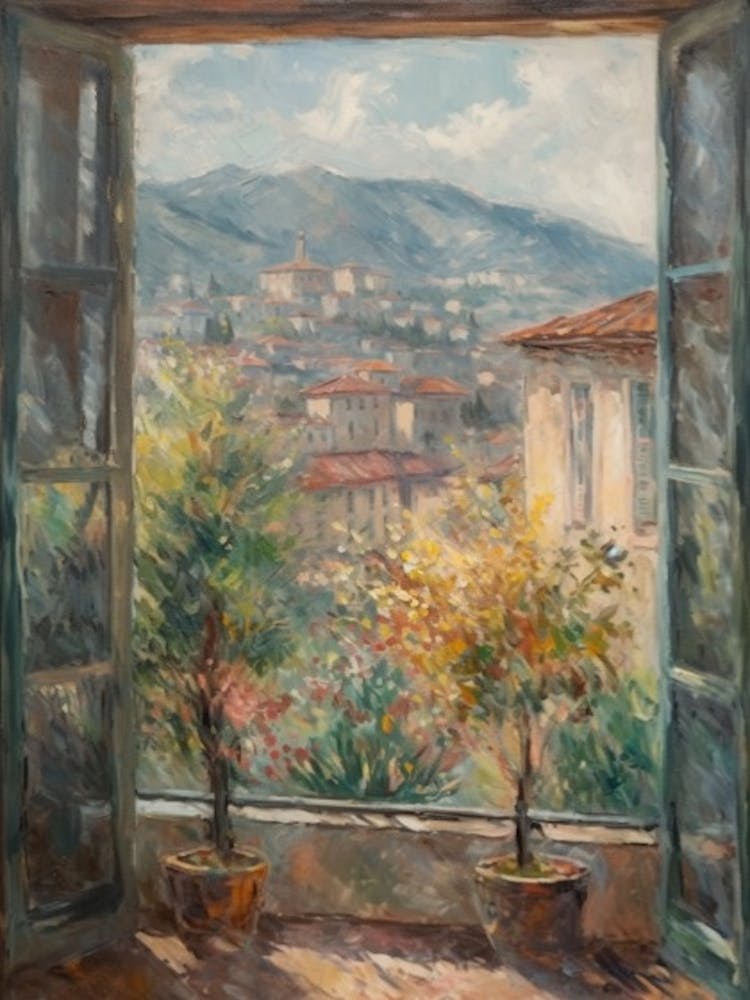Fensterblick auf Florenz im Stil des Impressionismus 2