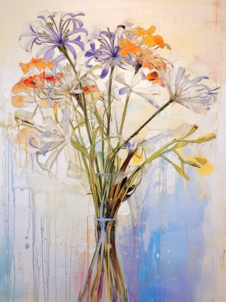 Abstract Flower Painting Agapanthus 1