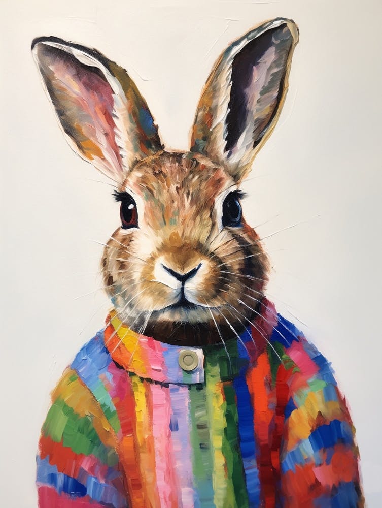 Baby Animal Wearing Sweater Hare 2