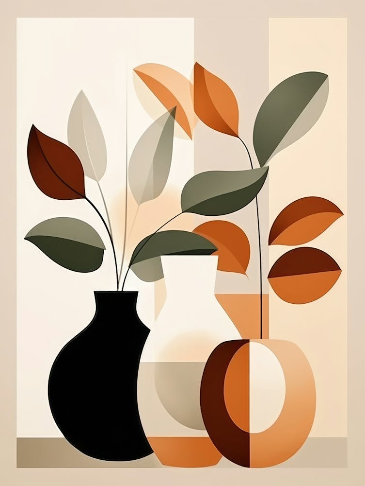 Vases And Leaves 4