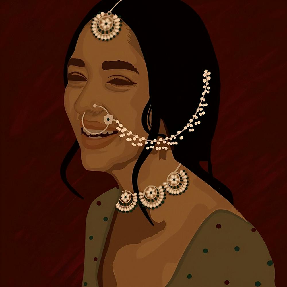 Women in Subcontinental (Pakistani, Indian) Traditional Adornments.