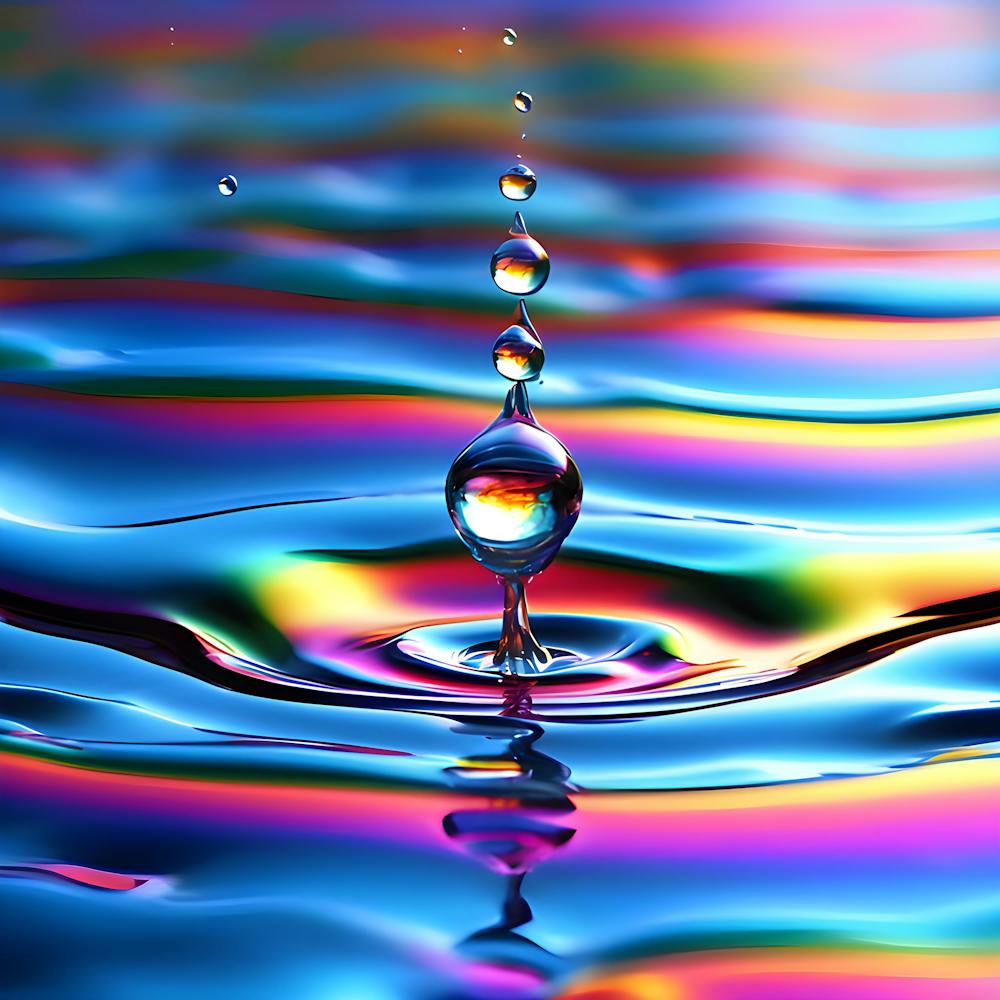 Teardrop Water Droplets in Multicolours