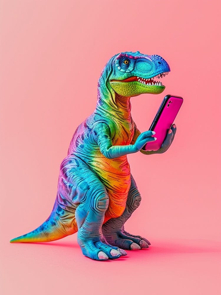 Dinosaure jouet au téléphone 1