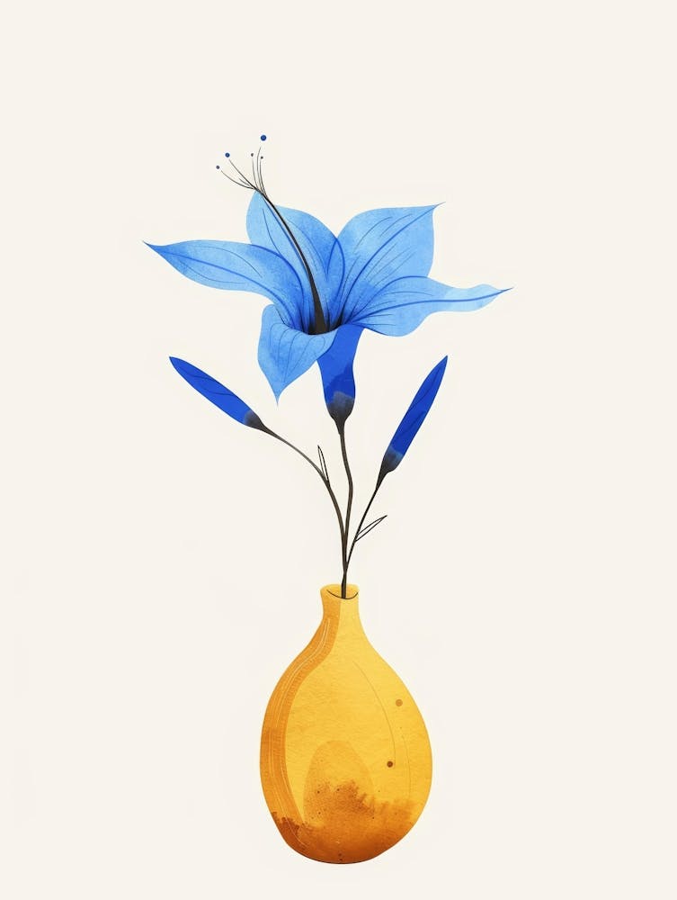 Blue Flower In A Vase 1