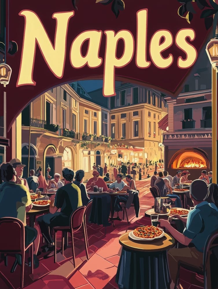 Aihrgdesign A 1970s Inspired Travel Poster For Naples Depicti 2d97b2cf C466 44d7 B310 3d6071bd0651 2