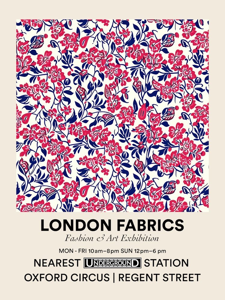 Poster Lily Lane London Fabrics Floral Pattern 3