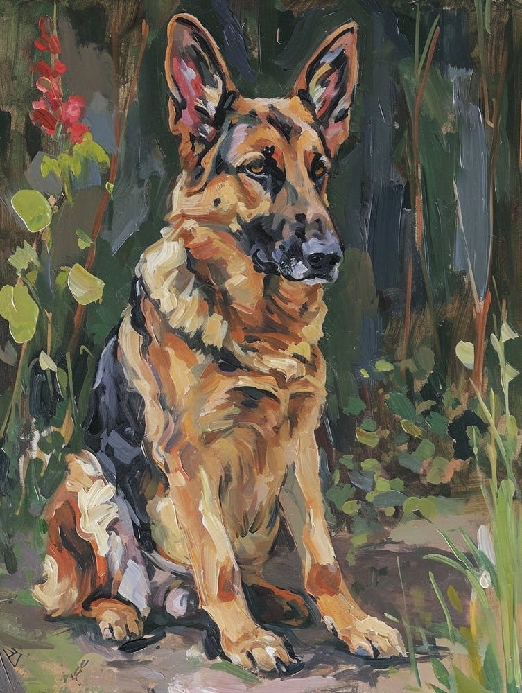 Deutscher Schäferhund Acrylbild 1