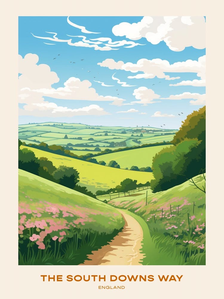 The South Downs Way England Hike Poster