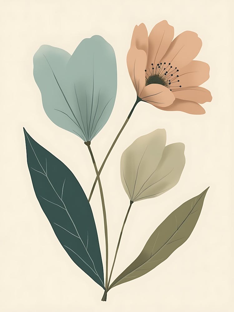 Zeitgenössische Blumen-Wandkunst | Sanfte & erdige Botanische Drucke für die Wohnkultur