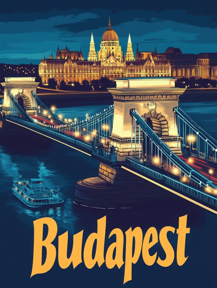 Aihrgdesign A Vintage Travel Poster Of Budapest 1