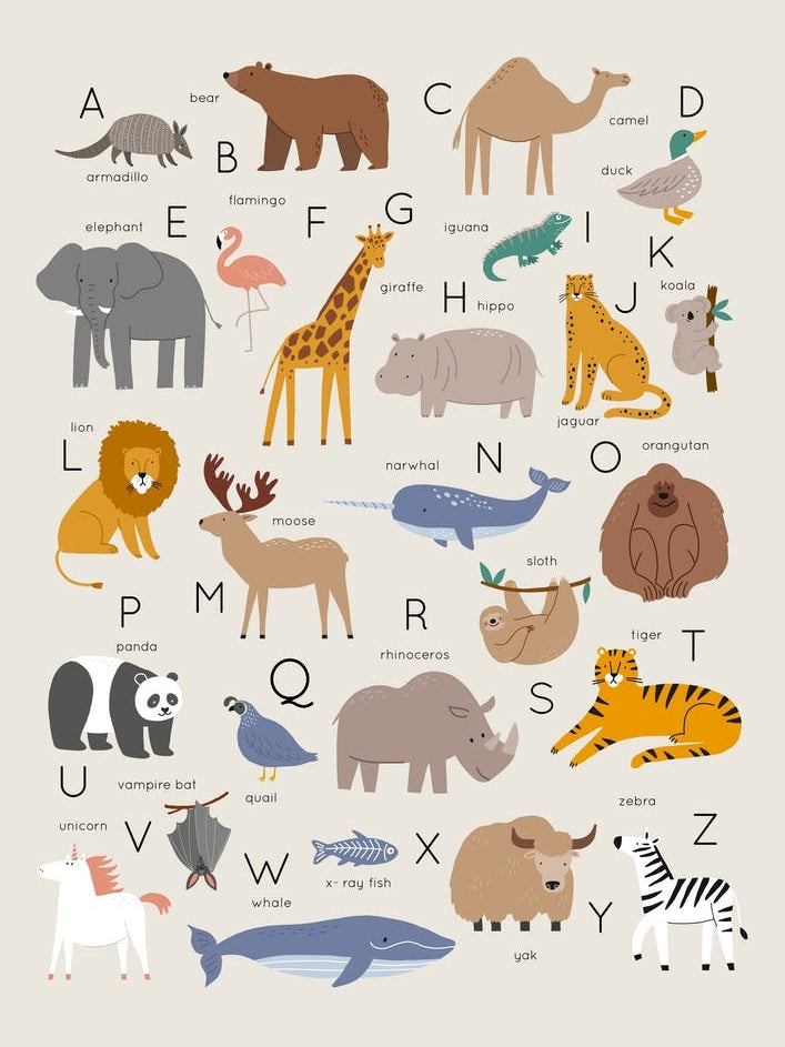 Animal Alphabet Cream